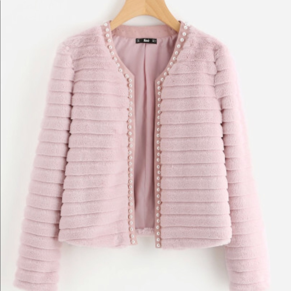 Pink fur jacket